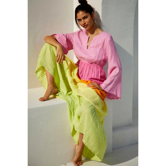 PQ Tiered Colorblock Long-Sleeve Dress - New XS/S - Picture 2 of 5